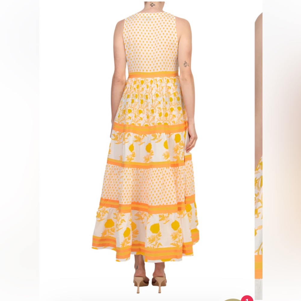Chelsea and Theodore Sleeveless Tiered Mixed Print Maxi Dress - Picture 3 of 9